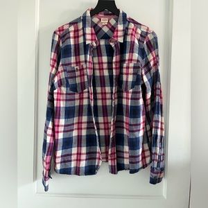Pink and blue Flannel Size XL